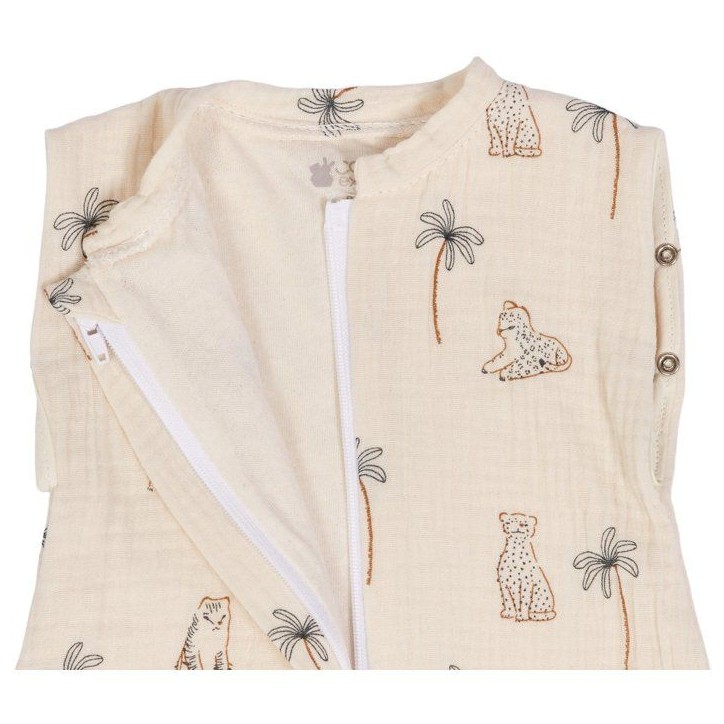 Gigoteuse d'emmaillotage 2-en-1 - CANDIDE - 55 cm - 0/3 mois - Blanc imprimé lange tigre