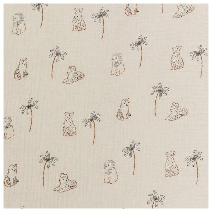Mini douillette - CANDIDE - 55 cm - 0/3 mois - Blanc imprimé lange tigre Mini douillette - CANDIDE - 55 cm - 0/3 mois - Blanc imprimé lange tigre