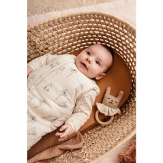 Mini douillette - CANDIDE - 55 cm - 0/3 mois - Blanc imprimé lange ti