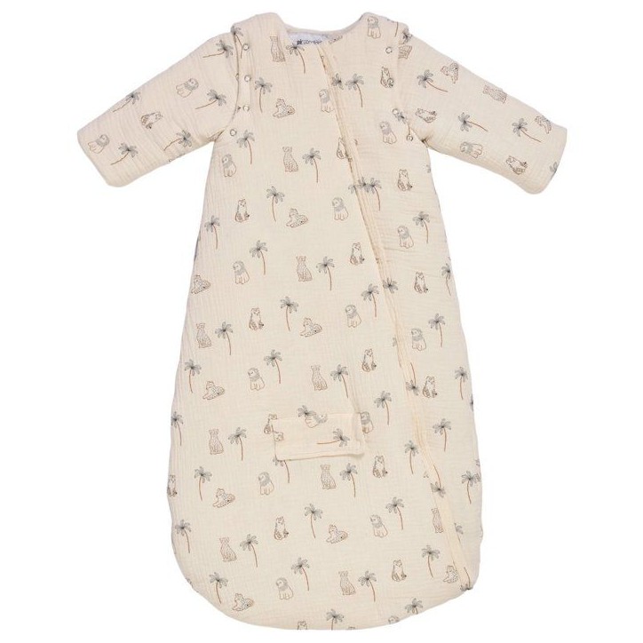 Douillette nomade - CANDIDE - 90 cm - 9/24 mois - Manches amovibles - Blanc imprimé lange tigre