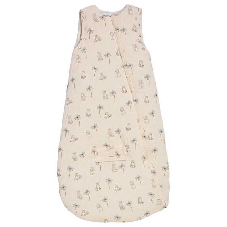 Douillette nomade - CANDIDE - 90 cm - 9/24 mois - Manches amovibles - Blanc imprimé lange tigre