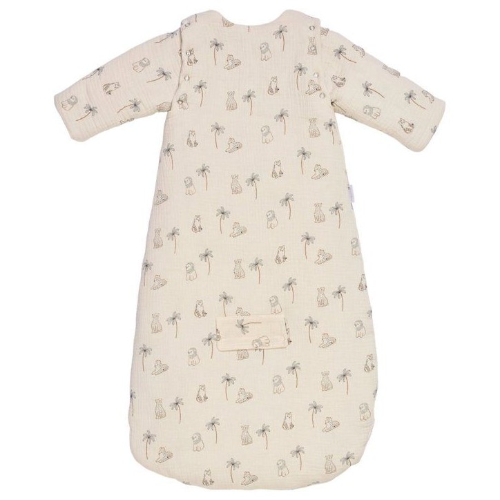 Douillette nomade - CANDIDE - 90 cm - 9/24 mois - Manches amovibles - Blanc imprimé lange tigre