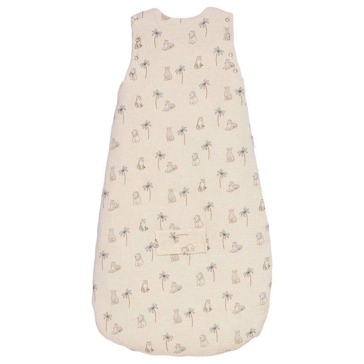 Douillette nomade - CANDIDE - 90 cm - 9/24 mois - Manches amovibles - Blanc imprimé lange tigre