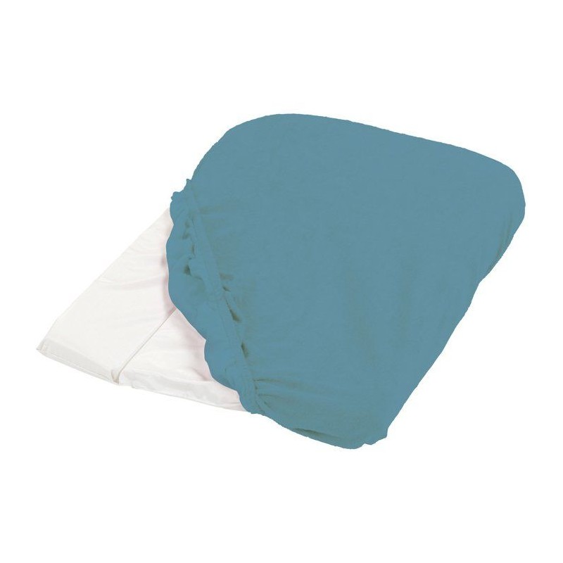 Housse de matelas a langer - CANDIDE - Eponge - 50 x 75 cm - Bleu cana