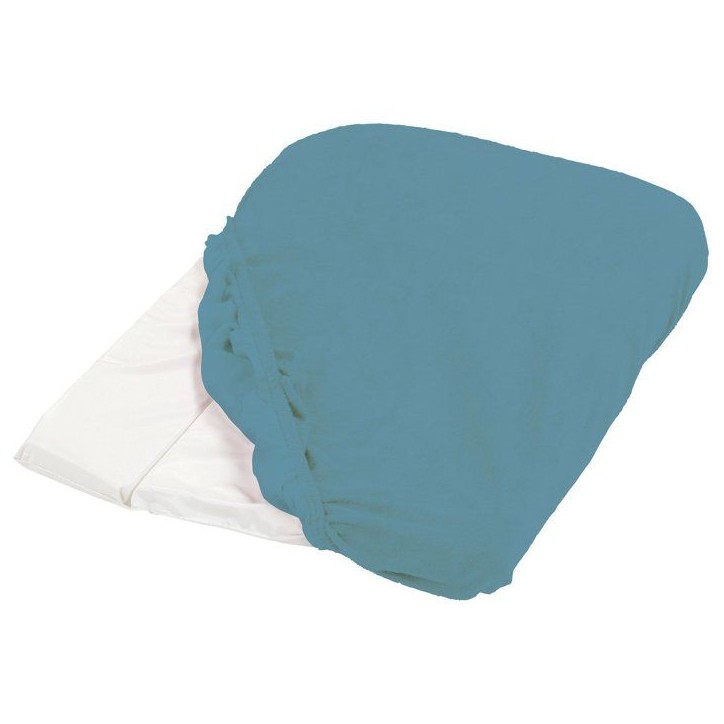 Housse de matelas a langer - CANDIDE - Eponge - 50 x 75 cm - Bleu canard