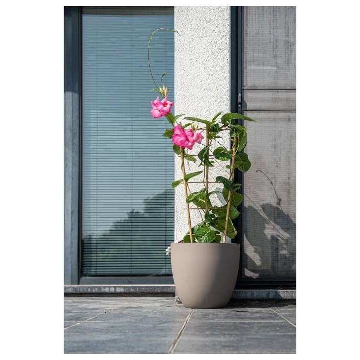 Pot de fleurs - GARDEN ID - Phoenix Taupe - 38 x 34 cm - 100% Recyclé et Recyclable - Résistant au Gel et UV - Pour Extérieur
