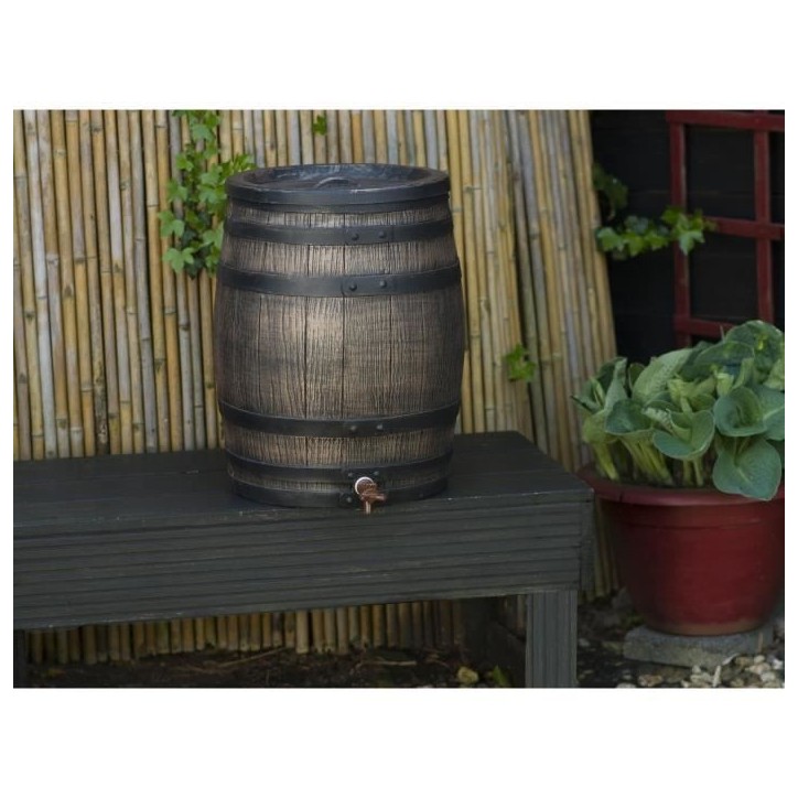 Récupérateur d'eau - NATURE - Barrique - 50 litres - PE rotomoulé - Accessoires inclus