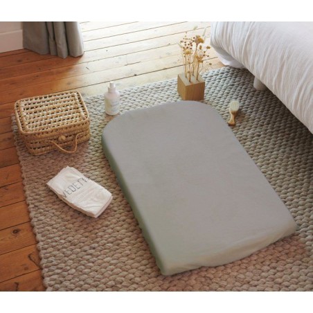 Housse de matelas a langer - CANDIDE - Eponge - 50 x 75 cm - Gris