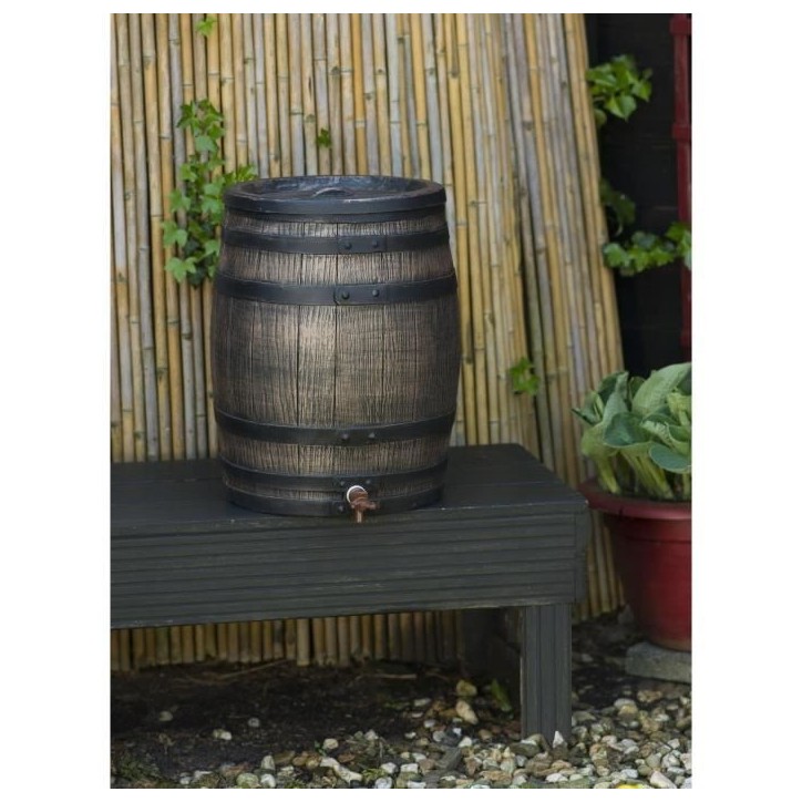 Récupérateur d'eau - NATURE - Barrique - 50 litres - PE rotomoulé - Accessoires inclus