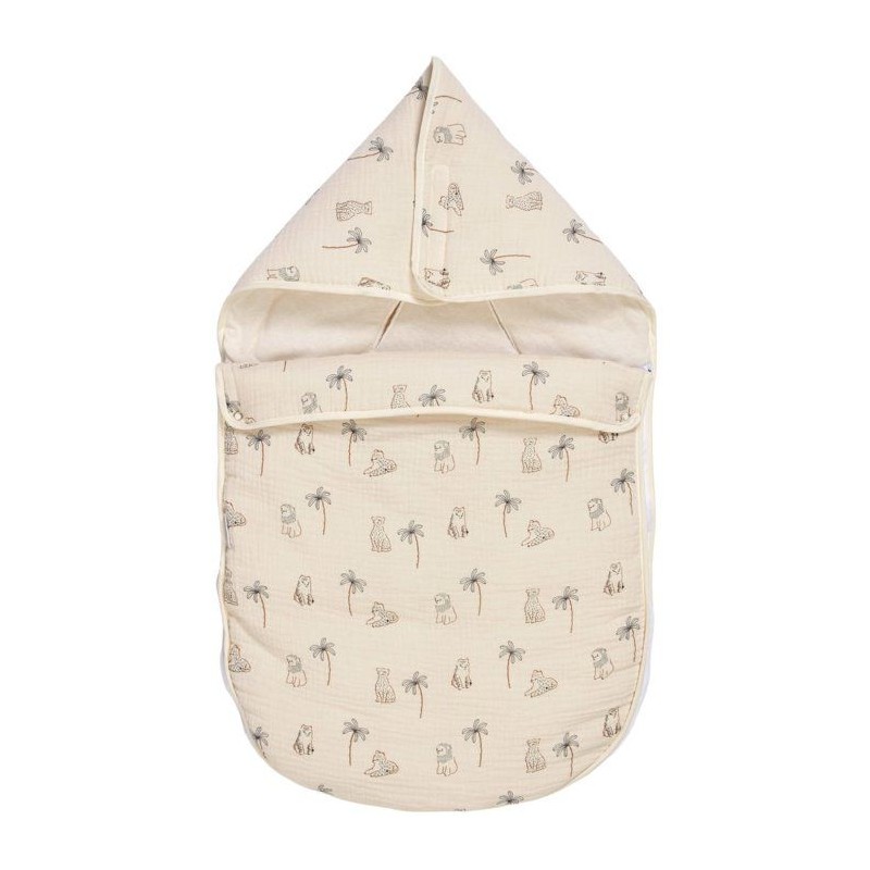 Nid d'ange - CANDIDE - 70 cm - 0/3 mois - Blanc imprimé lange tigre