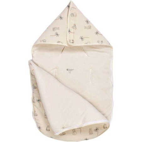 Nid d'ange - CANDIDE - 70 cm - 0/3 mois - Blanc imprimé lange tigre