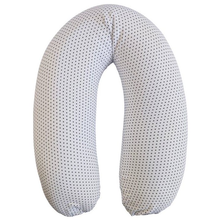Coussin de maternité - CANDIDE - Jersey imprimé étoiles - Blanc / Bleu marine Coussin de maternité - CANDIDE - Jersey imprimé étoiles - Blanc / Bleu marine