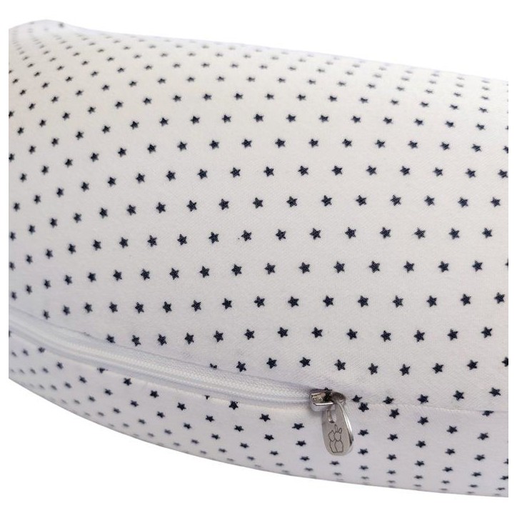 Coussin de maternité - CANDIDE - Jersey imprimé étoiles - Blanc / Bleu marine Coussin de maternité - CANDIDE - Jersey imprimé étoiles - Blanc / Bleu marine