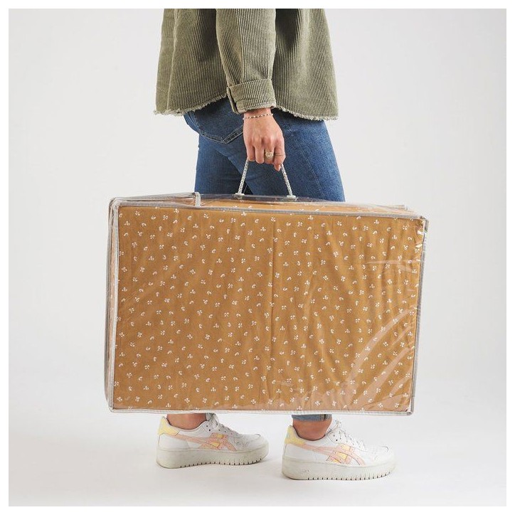 Matelas de voyage - 120 x 60 cm - Ep. 4 cm - Pliant - Camel - CANDIDE