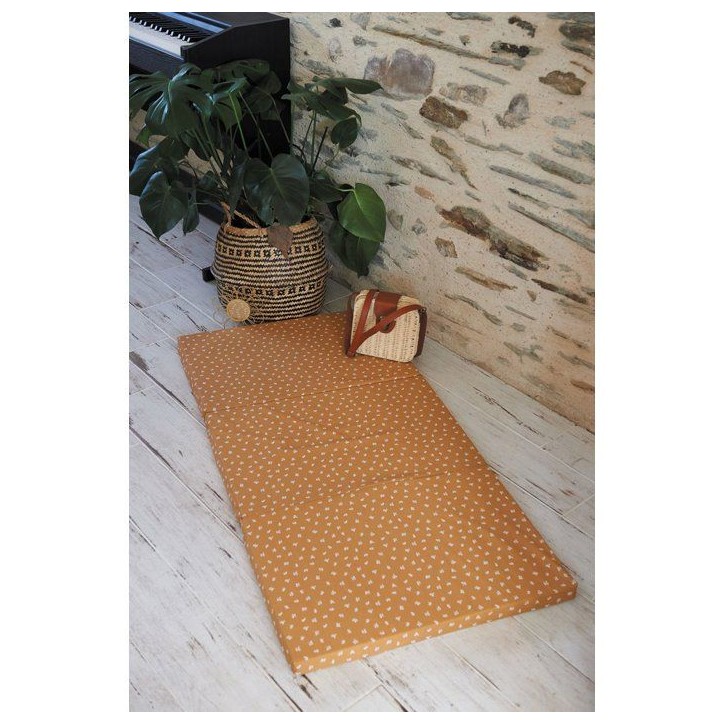 Matelas de voyage - 120 x 60 cm - Ep. 4 cm - Pliant - Camel - CANDIDE