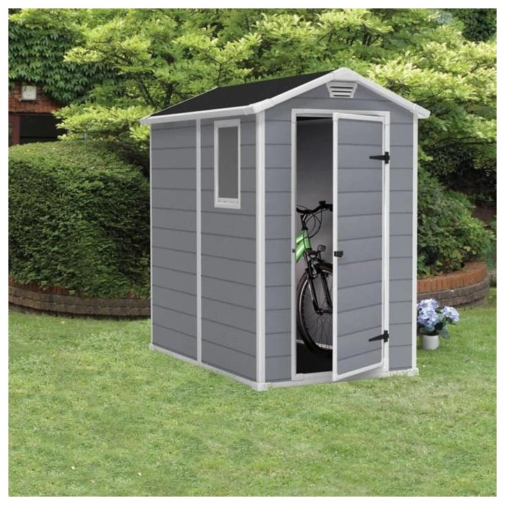 Abri de jardin 2,5 m² KETER Manor 46S, 192 x 130 x 198 cm - Abri résistant aux intempéries, Gris