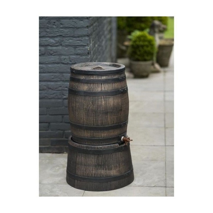 Récupérateur d'eau - NATURE - Baril d'eau de pluie avec aspect de bois - Capacité 120L - Marron - 50,5x66 cm Récupérateur d'eau - NATURE - Baril d'eau de pluie avec aspect de bois - Capacité 120L - Marron - 50,5x66 cm