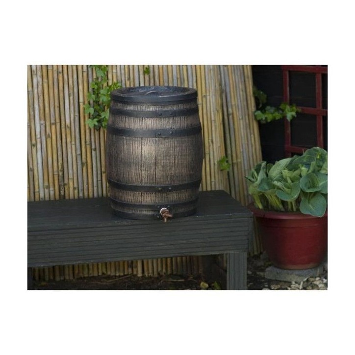 Récupérateur d'eau - NATURE - Baril d'eau de pluie avec aspect de bois - Capacité 120L - Marron - 50,5x66 cm Récupérateur d'eau - NATURE - Baril d'eau de pluie avec aspect de bois - Capacité 120L - Marron - 50,5x66 cm