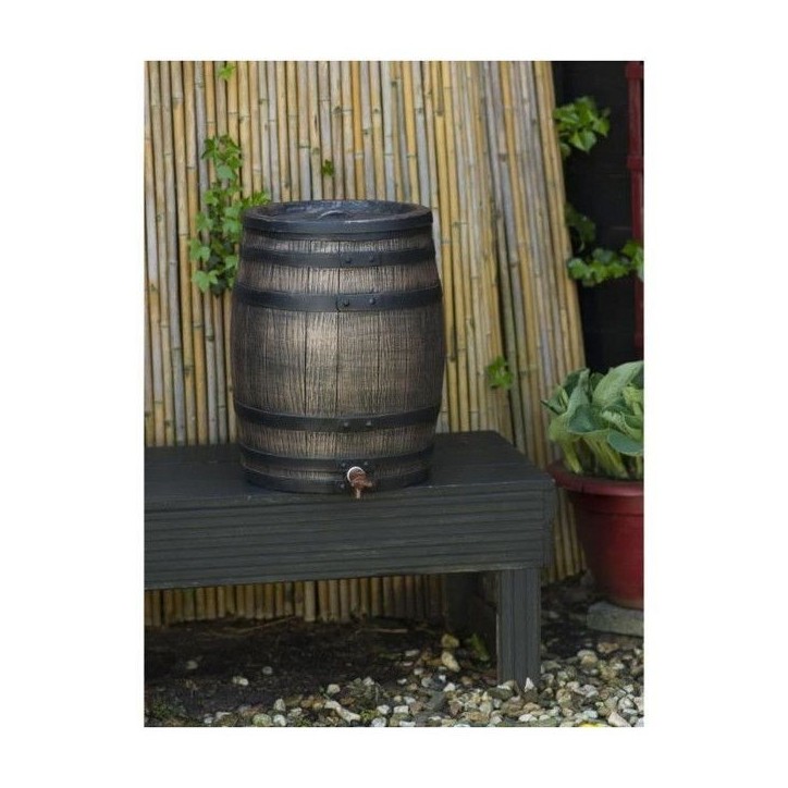 Récupérateur d'eau - NATURE - Baril d'eau de pluie avec aspect de bois - Capacité 120L - Marron - 50,5x66 cm Récupérateur d'eau - NATURE - Baril d'eau de pluie avec aspect de bois - Capacité 120L - Marron - 50,5x66 cm