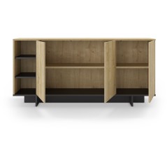 Buffet CEQUOIA – Chene & Noir – 3 portes, 3 niches – 170 x 40 x