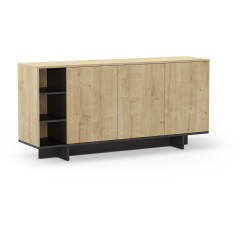 Buffet CEQUOIA – Chene & Noir – 3 portes, 3 niches – 170 x 40 x