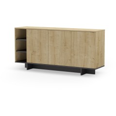 Buffet CEQUOIA – Chene & Noir – 3 portes, 3 niches – 170 x 40 x