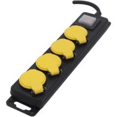 Bloc étanche avec interrupteur - CHACON - 4 x 16 A - 3 m (FR)