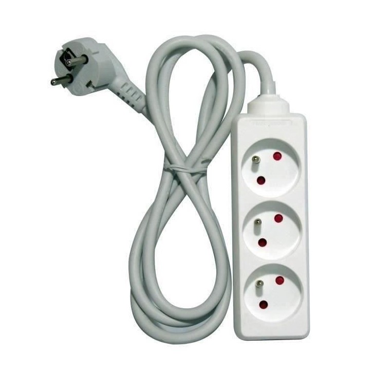 CHACON Bloc multiprise 3 prises 16A 1,5m blanc CHACON Bloc multiprise 3 prises 16A 1,5m blanc