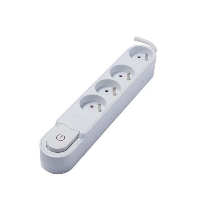 Bloc multiprise - CHACON - 4 prises 16A - Interrupteur - Blanc Bloc multiprise - CHACON - 4 prises 16A - Interrupteur - Blanc