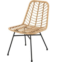 Lot de 2 chaises de jardin KOMODO - Imitation rotin naturel - Structur