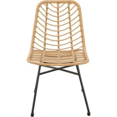 Lot de 2 chaises de jardin KOMODO - Imitation rotin naturel - Structur