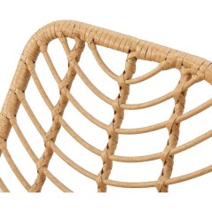 Lot de 2 chaises de jardin KOMODO - Imitation rotin naturel - Structur