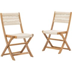Lot de 2 chaises de jardin pliantes - AWANA - Bois d'acacia FSC - Cord
