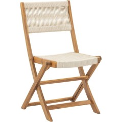 Lot de 2 chaises de jardin pliantes - AWANA - Bois d'acacia FSC - Cord