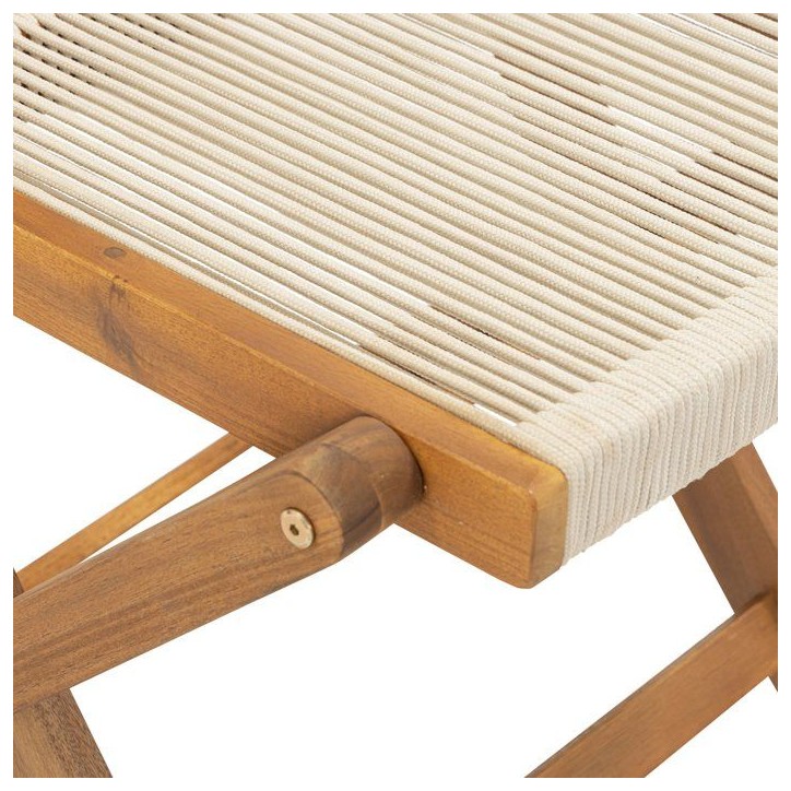 Lot de 2 chaises de jardin pliantes - AWANA - Bois d'acacia FSC - Cordage tressé - 52 x 48 x 85 cm Lot de 2 chaises de jardin pliantes - AWANA - Bois d'acacia FSC - Cordage tressé - 52 x 48 x 85 cm