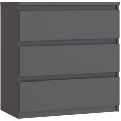 Commode CHELSEA 3 Tiroirs - Couleur gris anthracite - L 77,2 x P 42 x