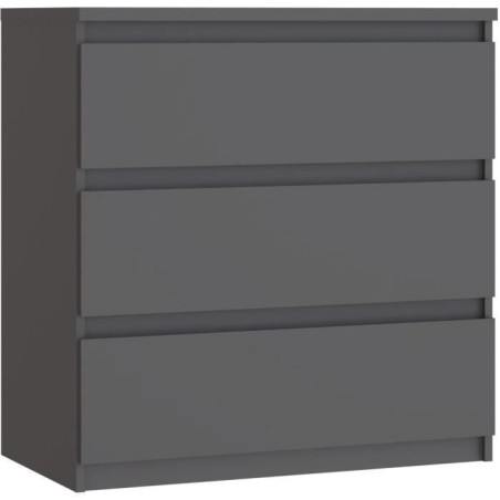 Commode CHELSEA 3 Tiroirs - Couleur gris anthracite - L 77,2 x P 42 x