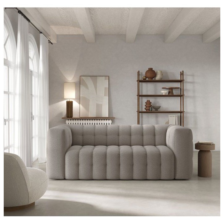 Canapé fixe - 3 places - CHESTER - Tissu Beige - 212 x 105 x 76 cm Canapé fixe - 3 places - CHESTER - Tissu Beige - 212 x 105 x 76 cm