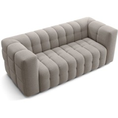 Canapé fixe - 3 places - CHESTER - Tissu Beige - 212 x 105 x 76 cm
