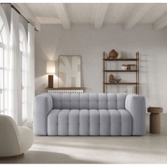 Canapé fixe - 3 places - CHESTER - Tissu Gris clair - 212 x 105 x 76