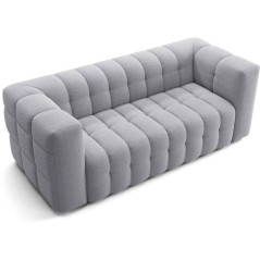 Canapé fixe - 3 places - CHESTER - Tissu Gris clair - 212 x 105 x 76