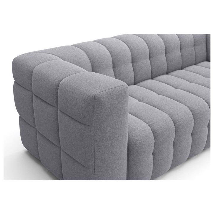 Canapé fixe - 3 places - CHESTER - Tissu Gris clair - 212 x 105 x 76 cm Canapé fixe - 3 places - CHESTER - Tissu Gris clair - 212 x 105 x 76 cm