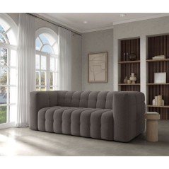 Canapé fixe - 3 places - CHESTER - Tissu Gris anthracite - 212 x 105 x 76 cm