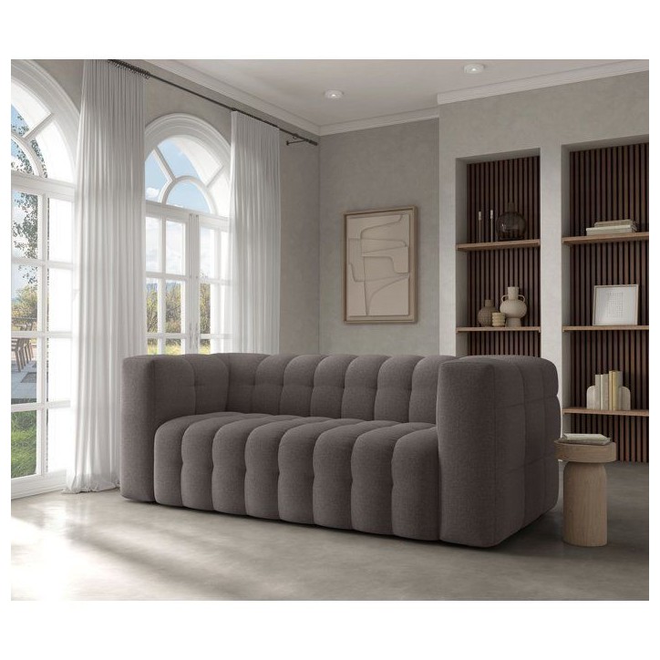 Canapé fixe - 3 places - CHESTER - Tissu Gris anthracite - 212 x 105 x 76 cm Canapé fixe - 3 places - CHESTER - Tissu Gris anthracite - 212 x 105 x 76 cm