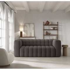 Canapé fixe - 3 places - CHESTER - Tissu Gris anthracite - 212 x 105