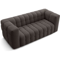 Canapé fixe - 3 places - CHESTER - Tissu Gris anthracite - 212 x 105