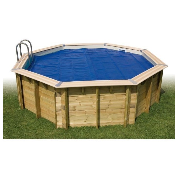 Bâche a bulles pour piscine bois - UBBINK - Rectangulaire 250x450 - Bleue - 400 microns