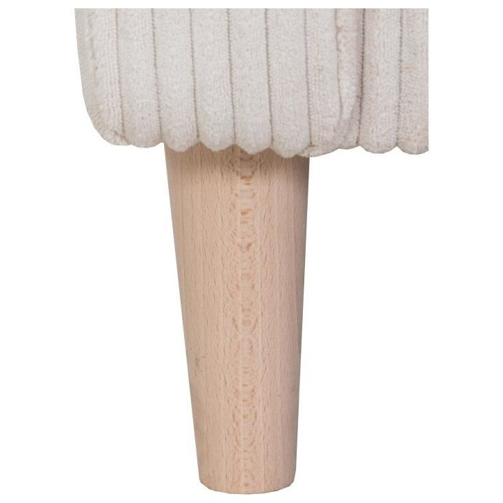 Canapé d'angle fixe - 3 places - CHIPY - Tissu Lincoln Perle - Pieds bois nature - 192 x 82 x 138 cm Canapé d'angle fixe - 3 places - CHIPY - Tissu Lincoln Perle - Pieds bois nature - 192 x 82 x 138 cm