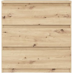Commode CHELSEA 3 tiroirs - L 77,2 x P 42 x H 79,9 cm - Décor chene a