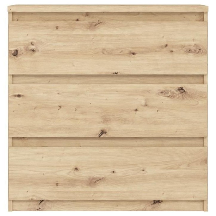 Commode CHELSEA 3 tiroirs - L 77,2 x P 42 x H 79,9 cm - Décor chene artisan